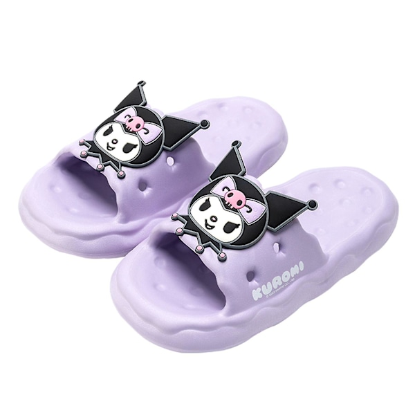 Kuromi Tofflor, Söta Tecknade Kuromi Kawaii Tofflor Halkfria Duschskor Hemtofflor L 38-39