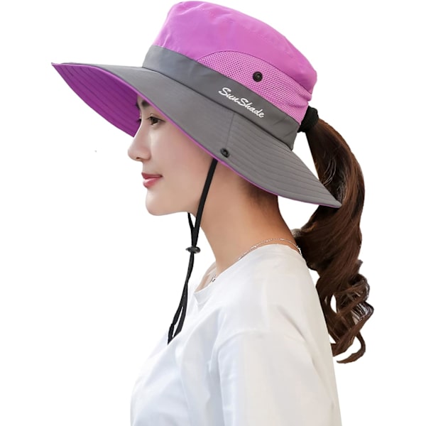 Solhatt Dam Herr 3u201d Bred brätte UPF 50+ Fiske Strand Bucket Hats Purple Grey