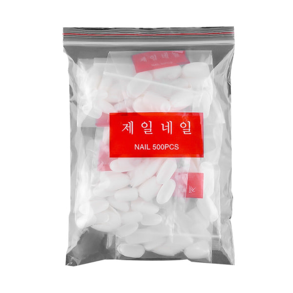 500 stk/pose korte ovale falske negle Cover Nail Art Tips - Perfekt naturlige