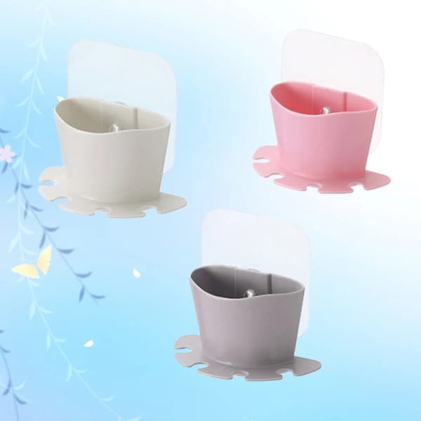 Toothbrush Wall Mount Self-Adhesive Holder for Bathroom Organization