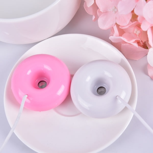 CDQ 1:a Mini Bärbar Donuts Luftfuktare USB Luftrenare Aroma Diff Vit