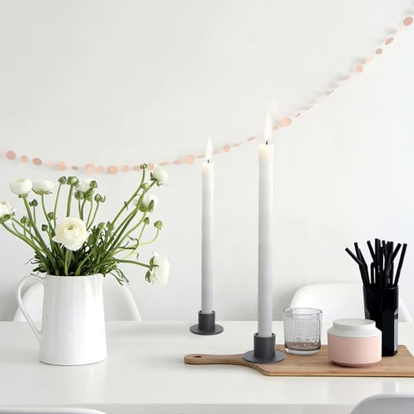 Candlestick set of 4 - Diameter 2.5 cm - Iron - Black - Tealight holders - Decorative coasters