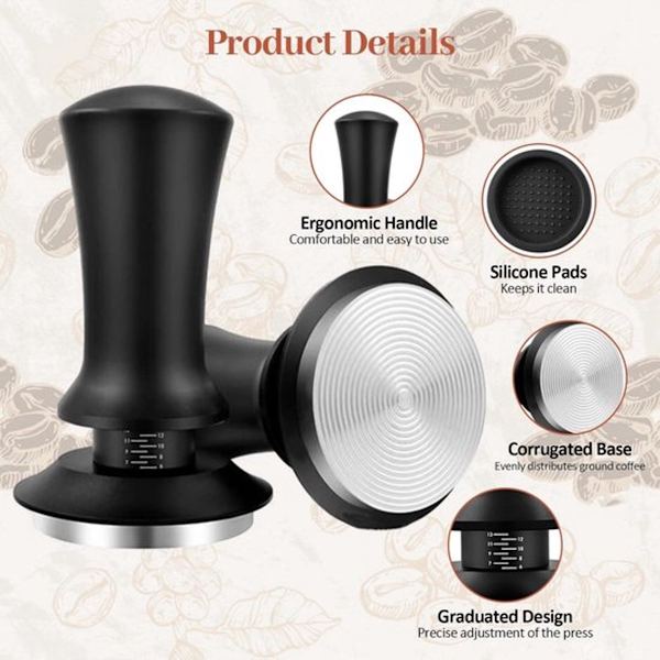 Kaffe- og espressostøder - ø 51 mm - Støder til presning af malet kaffe - Presning af malet kaffe - Fremstillet af rustfrit stål - Kaffedispenser ...