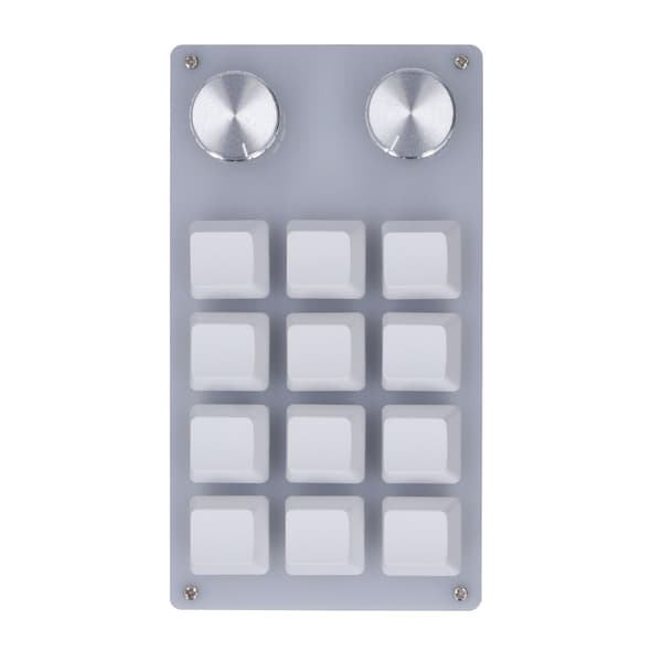 Mini USB-tastatur 12-tasters multifunksjonelt programmerbart kortkommandotastatur med 2 knotter for spill
