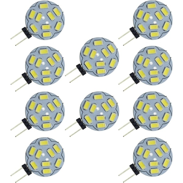 10-pak G4 9 LED SMD 5730 12V AC/DC Dobbelt Basis Indbygget Loft Indbygget LED-lampe 20W Halogenlampe Udskiftning