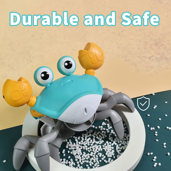 Baby Kravle Krabbe Musik Legetøj, Elektronisk Lys Oplysning Krabbe Legetøj med Automatisk Null