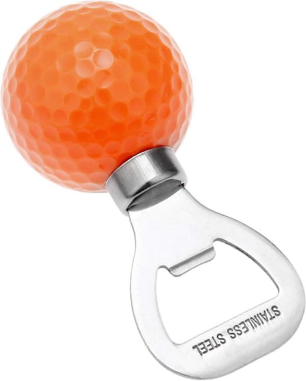 Golfbold Flaskeåbner Rustfrit Stål Kreativ Drikkeåbner Gave Til Golfelskere Hvid Orange Orange