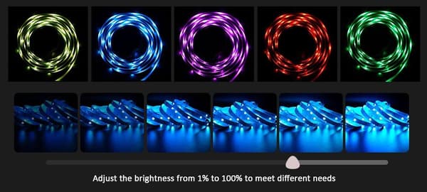 RGB 5m LED-list RGB5050 Musikk Synkronisering LED-stripe multic