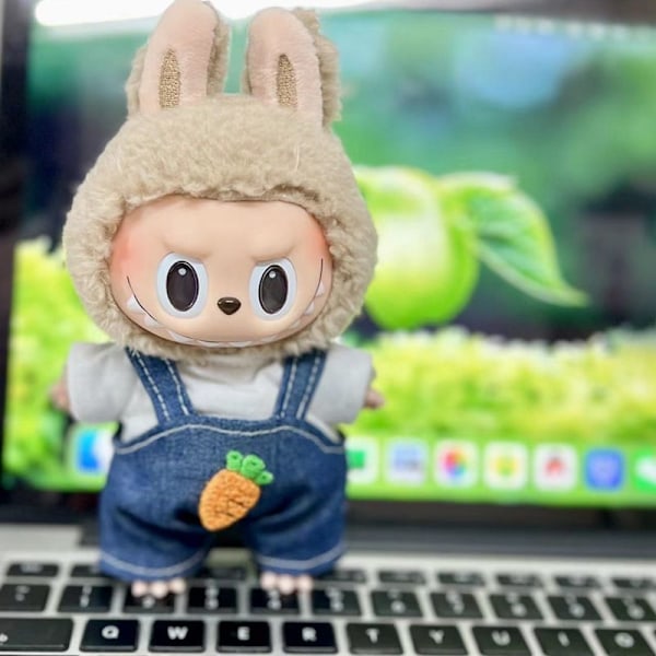17cm Söta Mini Plyschdockkläder Outfit Tillbehör För Korea Kpop Exo Labubu Idol Dockor Tröja Hoodie Kläder DIY Barn Present 2 2 fit 17cm Labubu Doll