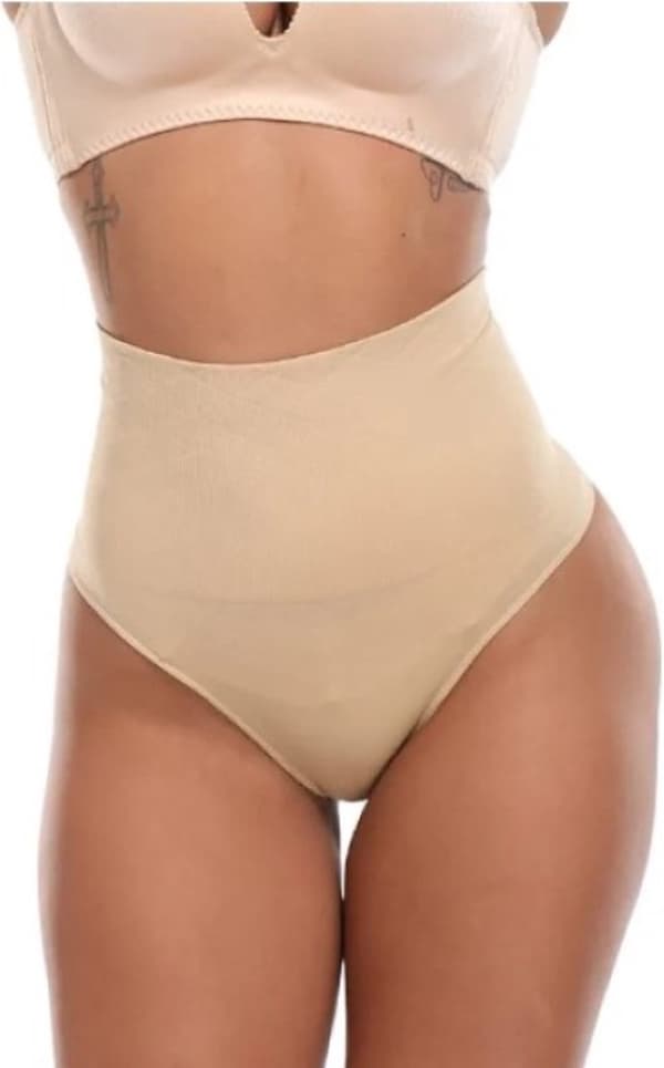 Høy midje shapewear stringtruse - Korrigerende undertøy - Beige - Størrelse 40/42