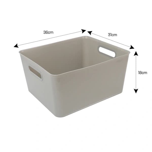 1-pack Plastic Storage Baskets with Sturdy Handles, Lightweight and Durable Design, Ideal for Kitchen, Bathroom, and Cleaning Organization
