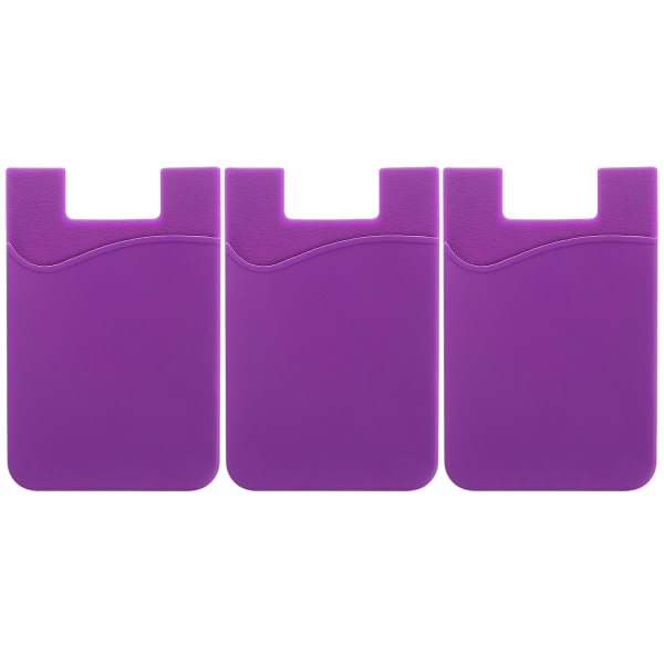 3 st Plånbok Phone case Stick Mobilplånbok Mobilhållare Silikonhållare Självhäftande Telefonplånbok Mobilhållare Purple none