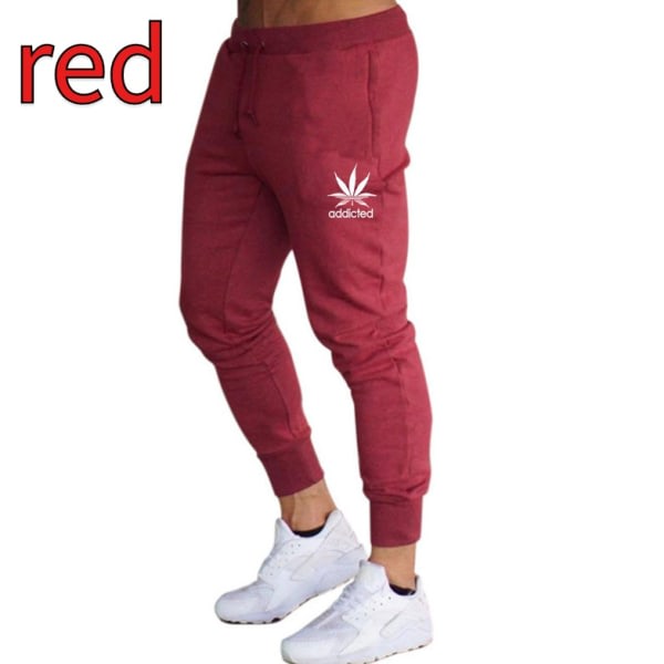 Mid midja avsmalnande Casual Sports Tapered Blyant Byxor Red 3XL zdq