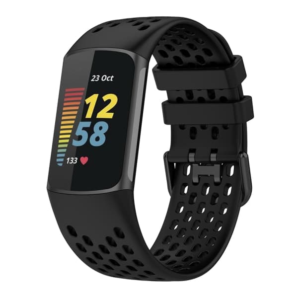 Silikoniranneke Fitbit Charge 5 / 6 - Musta-tfrf