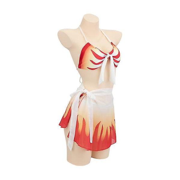 Demon Slayer Cosplay Puku Bikini Ranta Kesä Uimapukusetti Rengoku Kyoujurou Rengoku Kyoujurou S