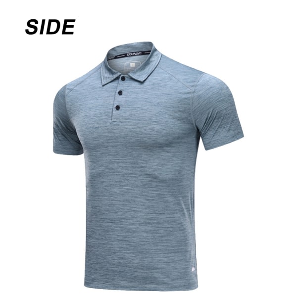 Sportpikétröja for mænd med lang og kortvarig T-shirt (Ljusblå) 4XL zdq