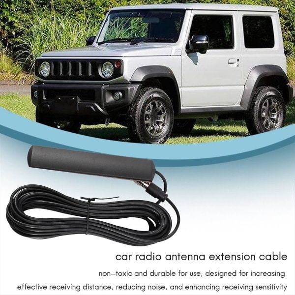 Ant-309 bilradioantenn - Universal bil FM-radioantenn Svart radioantennförstärkare Aerial Win (FMY)