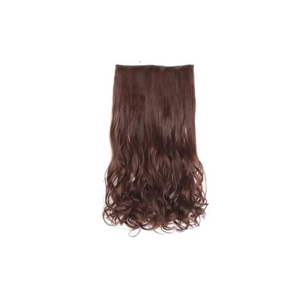 Clip-on Hårextensions - Krøllet & Glat Hår - 70 cm Mørkebrun DarkBrown one size