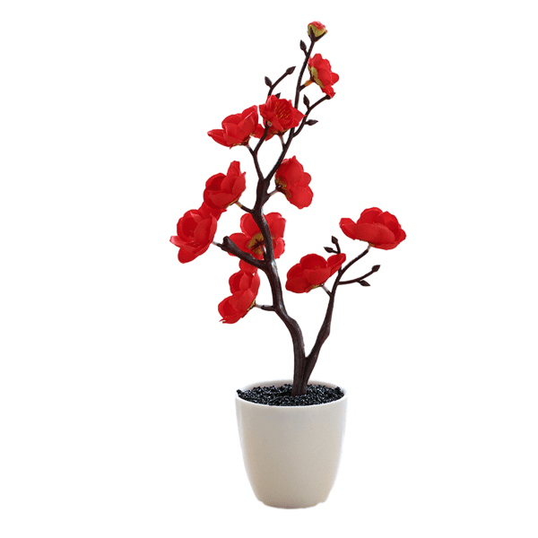 CDQ Liten plommonblom bonsai koristelu blomma helma koristelu