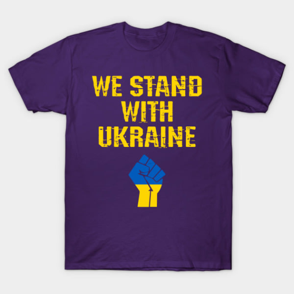 VI STÅR MED UKRAINE Støtte Ukraine T-shirts zdq