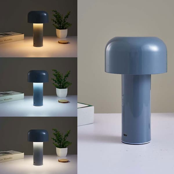 Batteridrevet LED Bordlampe - Grå Genopladelig_tfrf