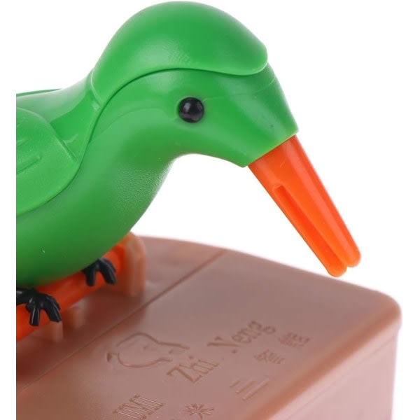 CDQ Bird Tandpetare Dispenser hackspett Tandpetare Case Handpress Automatisk tandpetarlåda, grønn+rosa Grønn + Rosa