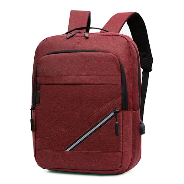 Portable Leisure Shoulder Bag, Notebook, USB Charging, Book Gift, Student Riding, 15-inch LOGO Activity Computer Bag Red red