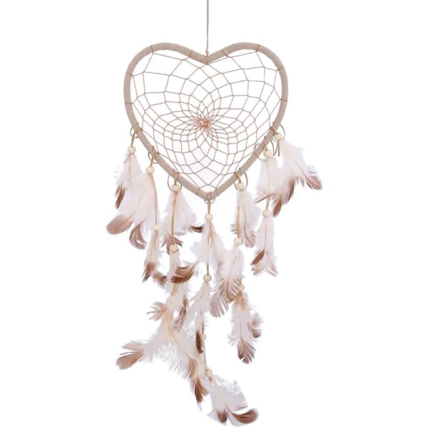 CDQ Net Dreamcatcher, Rotting, Vit, Diameter: 13cm/5.12", Storlek: Lång: 45cm/17.72"