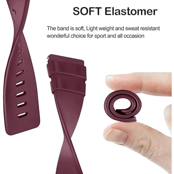 3-PACK Myke Silikonarmbånd for Fitbit Versa 2 / Fitbit Versa / Fitbit Versa Lite Klassiske Justerbare Sportsarmbånd for Kvinner Menn Små Store (Uten Tracker)