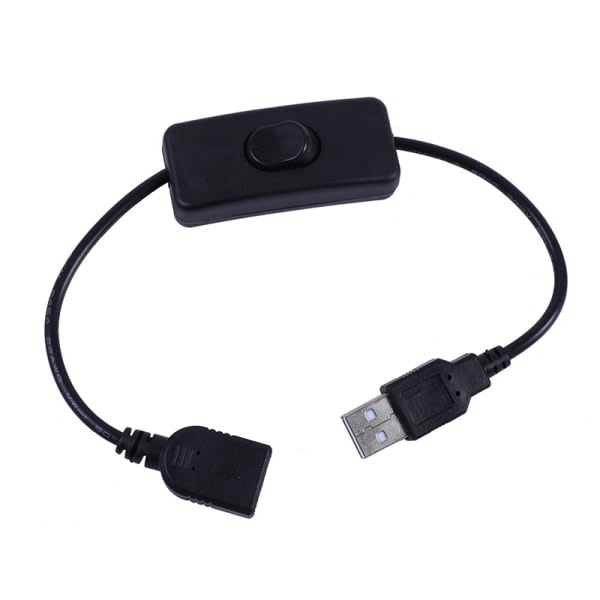 CDQ USB kabel hane til hona Switch Kabel Växla LED Lampe Power Line Svart