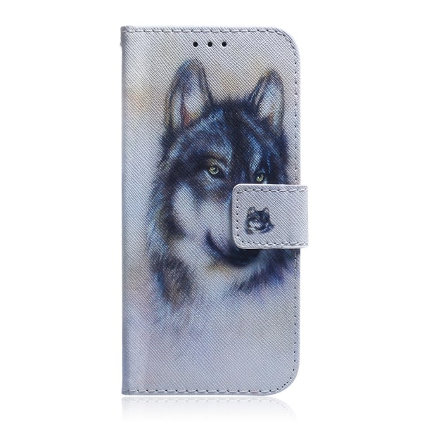 Yhteensopiva Nokia C21 Plus Case Wolf Pattern Magneettinen Flip Wallet Phone case Kickstand Kreditkortshållare Cover szq