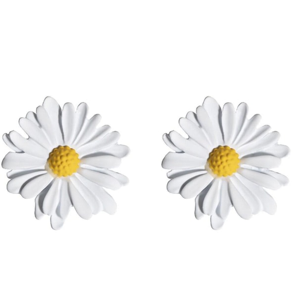 Nålørhänge Daisy örhängen Flower Ear Stud Creative Ear Smycken Fashion Ear Ring For Woman Girl Lady (vit) Hvid 2,4X2,4cm