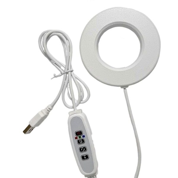Takakiinnitettävä kasvilamppu sisäkasveille, 48 LED täyden spektrin LED Halo -kasvilamppu, turvallinen jännite kasvilamppu 4/8/12H automaattisella kytkimellä, 4 himmennettävää kirkkautta Red and blue light 1 headlight