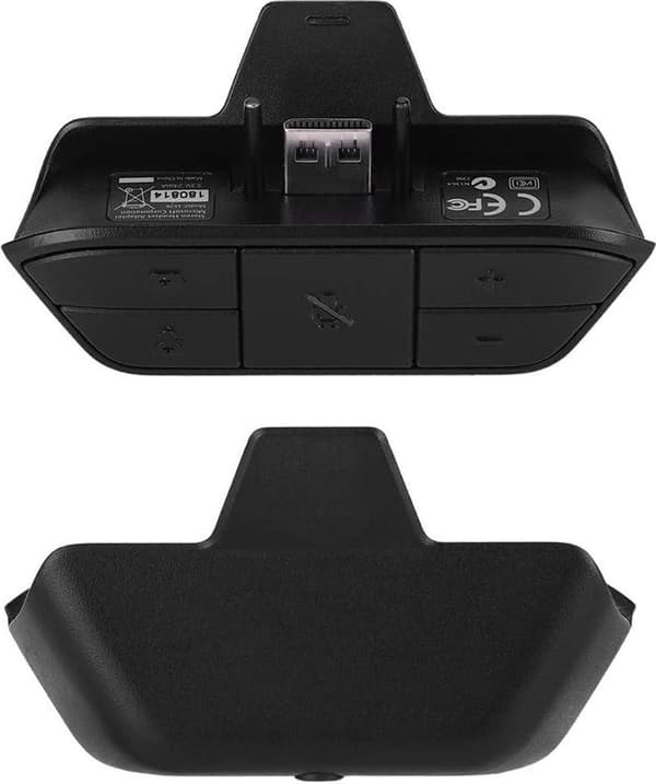 Stereo Headset Adapter til Xbox One med 3,5 mm lydstik, lydstyrkekontrol og mikrofon-mute til kablede gaming-headsets, sort