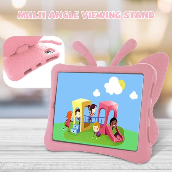 Barneetui for Apple iPad Pro 11 tommer M4 2024, Søtt sommerfugldesign EVA Stativ Lett Barneetui for Ipad Pro 11 2024 Rosa Pink pro11 M4(2024)