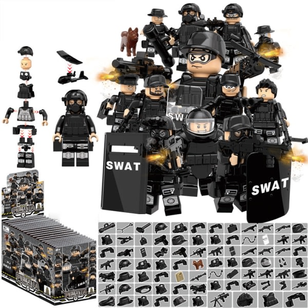 SWAT-tiimin erikoisjoukkojen aseistus Lasten palapeli DIY-palapelit (24-pakkaus)