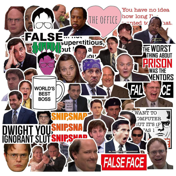 Cool Sticker Office Sticker Pack om 50 Stickers - Office Stickers for bærbare datamaskiner, The Office Laptop Stickers, Funny Stickers for bærbare datamaskiner, Compute