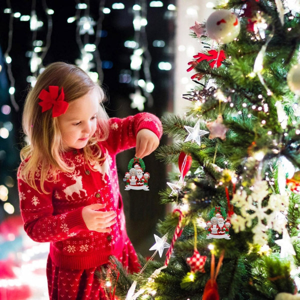 Personlig julefamilie på 3, 4, 5, 6, 7, 8 og 9 julepynt 2023 - Søt julemannhelg vinter (familie på 7)