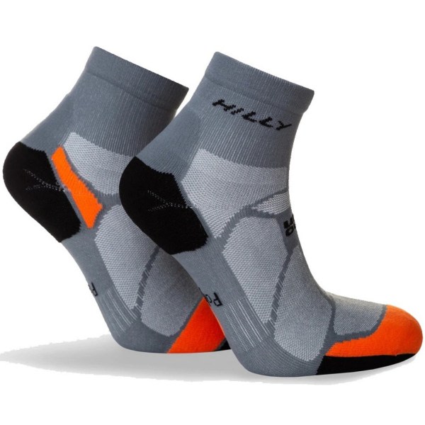 Hilly Mens Marathon Fresh Ankel Socks 9 UK-11.5 UK Minimum Grå Minimum Grey/Orange 9 UK-11.5 UK zdq