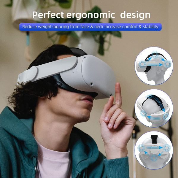 Huvudrem kompatibel med Meta Quest 3, Headstrap kompatibel för Quest 3 tillbehör Justerbar lättvikts VR-headsetrembyte