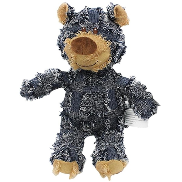 Indestructible Bear, Slitstark Tuggleksak, Andningsbar, Tandborstvänlig, Perfekt för Hundar som Älskar att Tugga - Blue