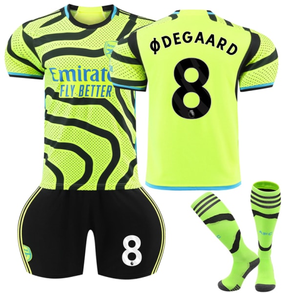 2023-2024 Arsenal Bortebarns Fotballsett med Strømper nr 8 Ødegaard 22 22