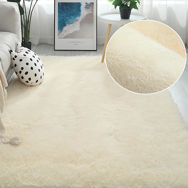 Fluffiga Regnbågsmattor för Barnrum Mjuka Ryamattor Vardagsrum Barn Babyrum Barnkammare Lekrum Söt Inredningsmatta ljusgul light yellow 80x120cm