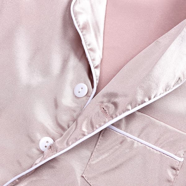Satin Pyjamas Set i Siden, Kortärmad, Barnkläder för Sovkläder aprikos apricot 110
