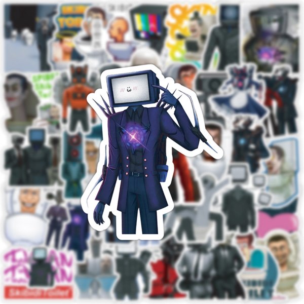 50 st Skibidi toalettklistermärken Anime figur vattenflaska klistermärken 50PCS
