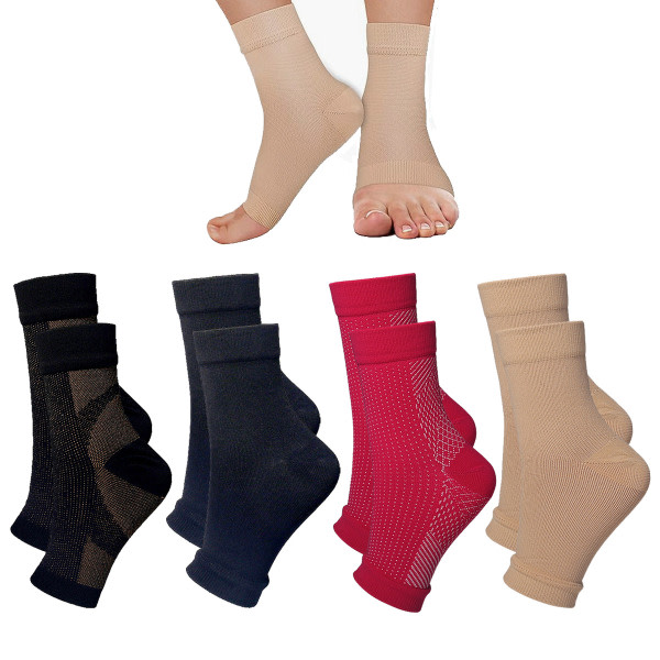 CDQ Neuropati-sukat naisille ja miehille, 4 paria lievittävää helpotusta