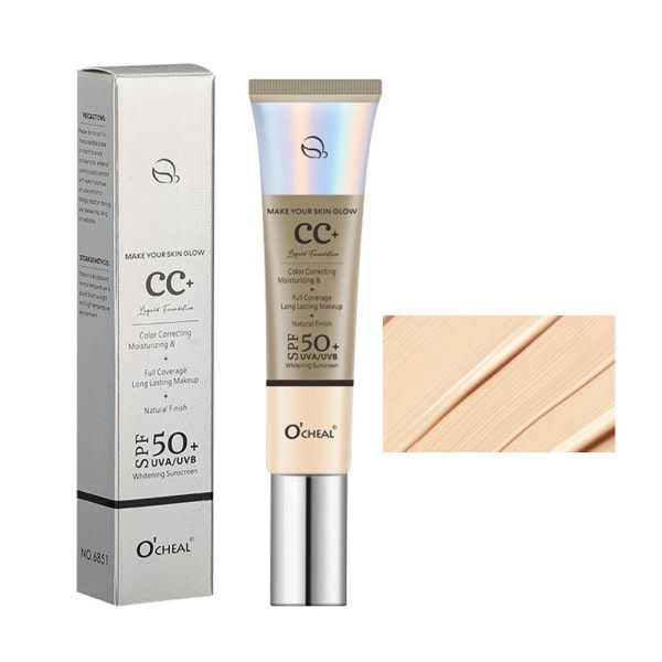 Makeup Foundation CC belysningsfärg som korrigerer full dekkning ivory tint one size