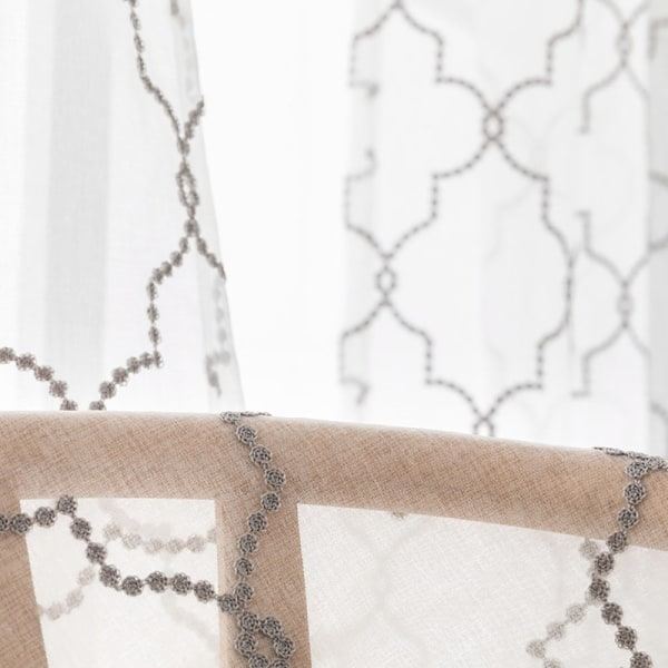 Broderede Halv-Voile Gardiner
