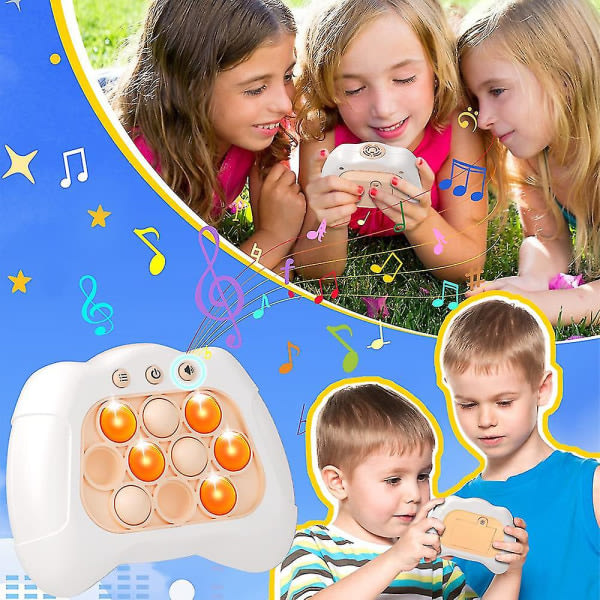 Elektrisk banbrytende pussel Pop It-konsoll Stressavlastning Fidget Toy Quick Push Bubble-spillkonsoll for barn Flerfarget valfri Rosa