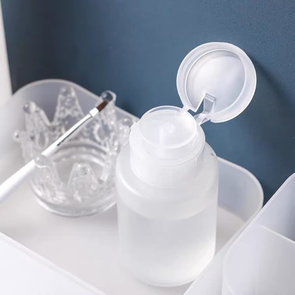 CDQ Nagelborttagning Vattenpress Dispensera vätskeförvaringsflaska - 60 ml klar flaska (vit)
